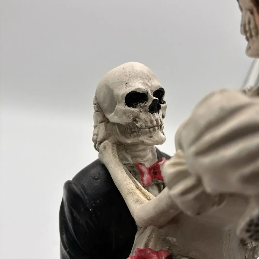 Skeleton Bride And Groom In Love. Goth, Halloween, Day Of The Dead Decor 12”